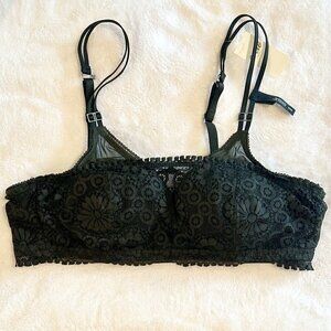 NWT Aerie Dark Green Real Power Wireless Push Up Joy Convertible Lace Bra - 34A